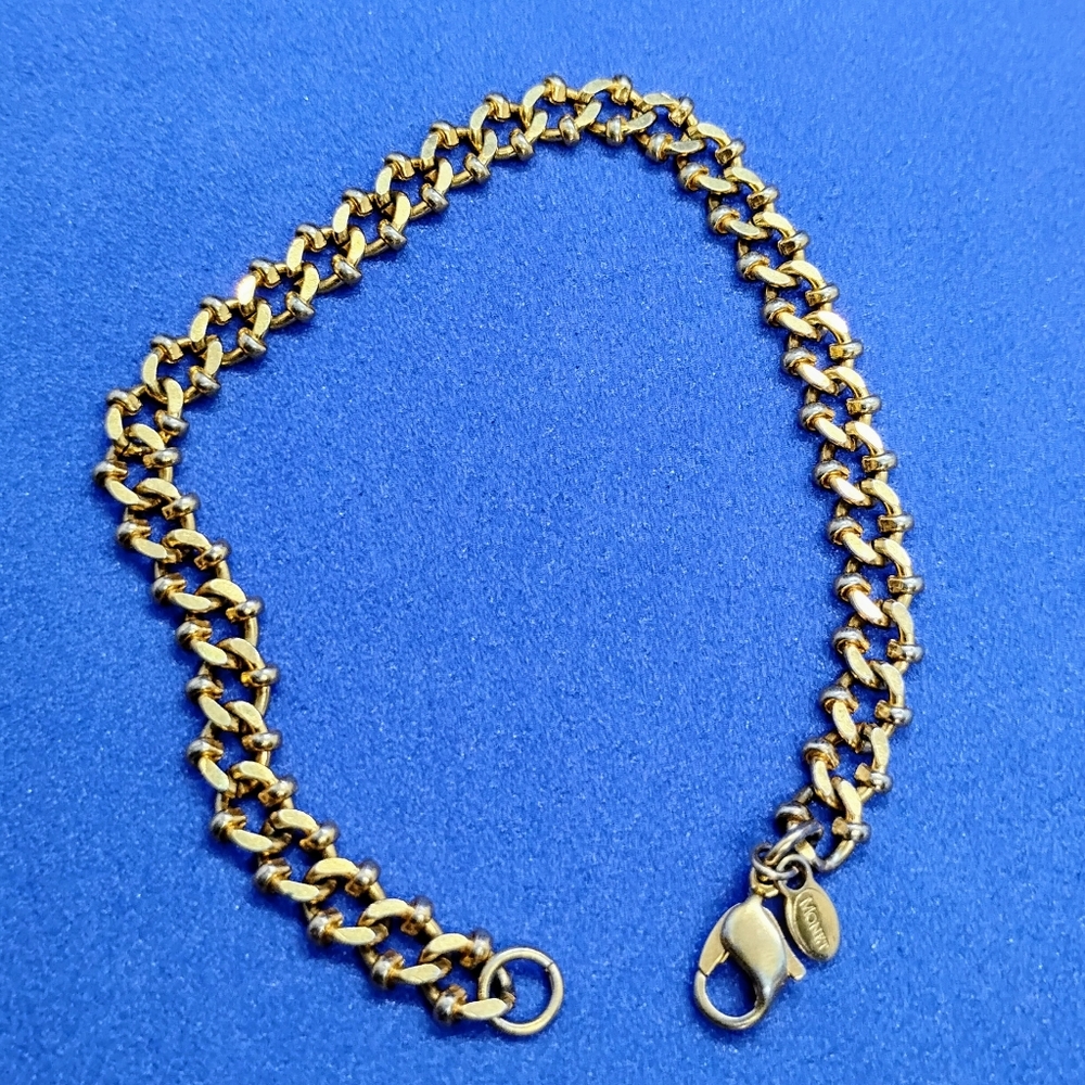 Vintage Monet Curb Chain Goldtone Bracelet